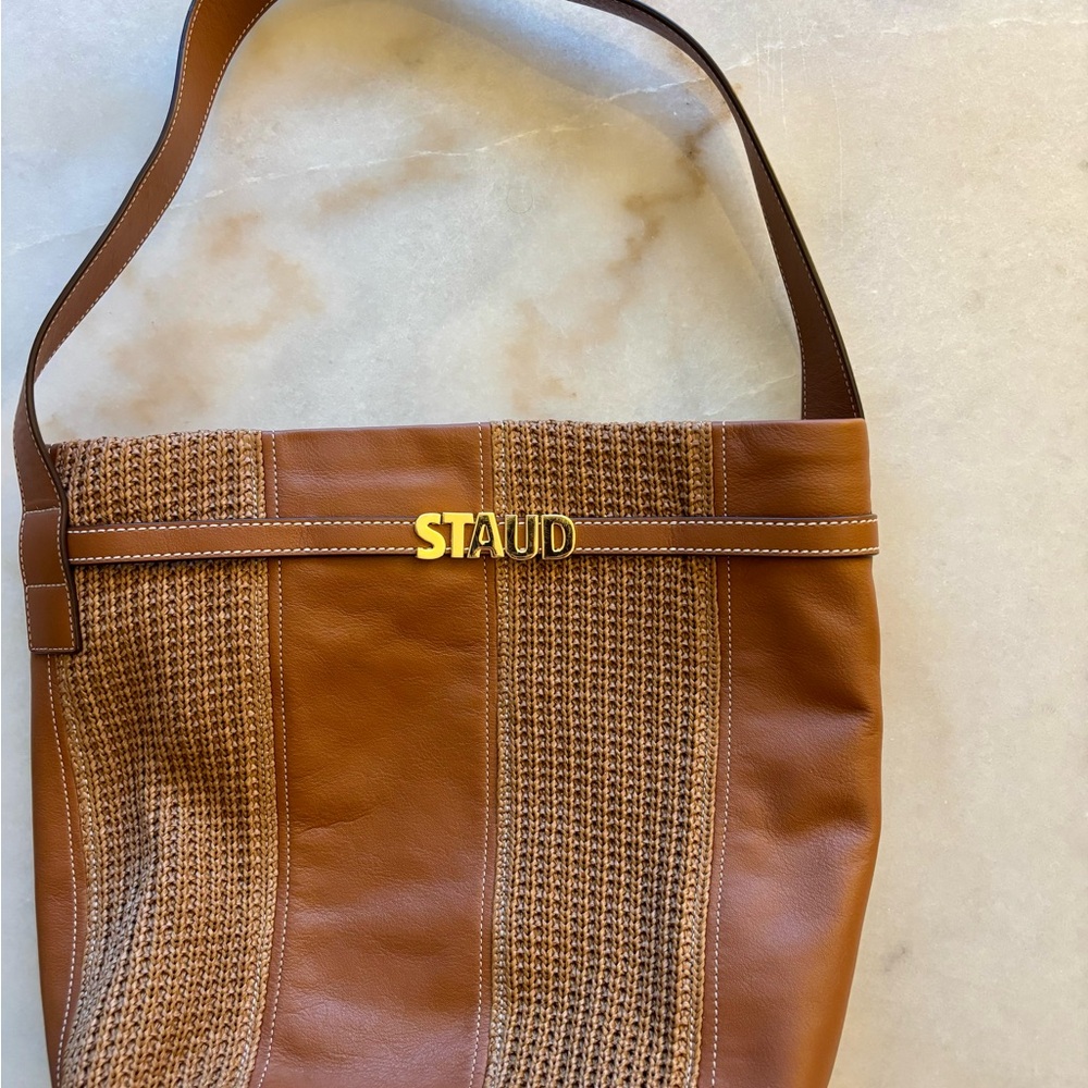 STAUD Tan and Brown Cabana Tote Bag - Picture 6 of 11